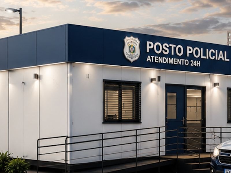 Posto policial com banheiro
