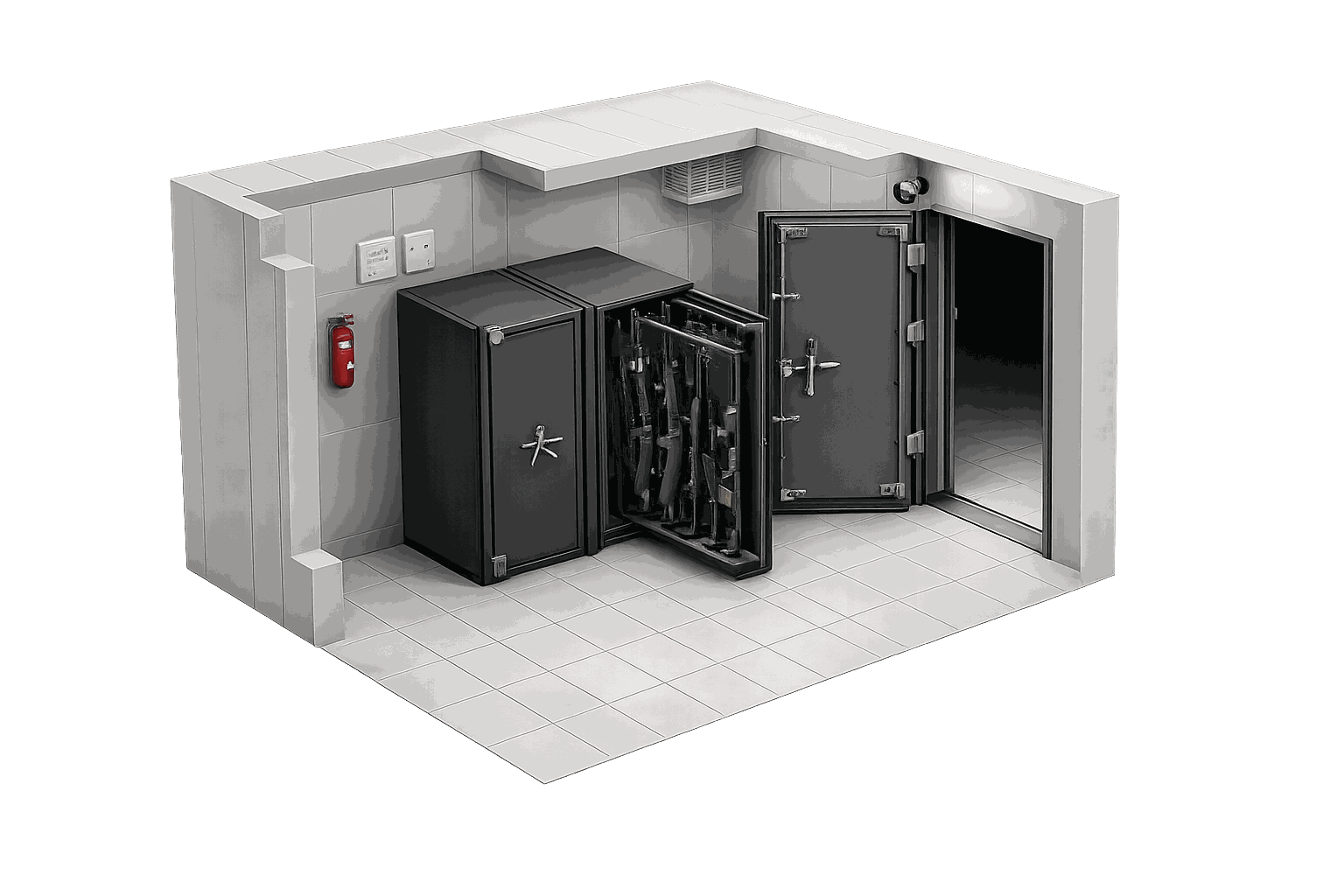 Sala Segura aberta com Cofre Modular iTitan