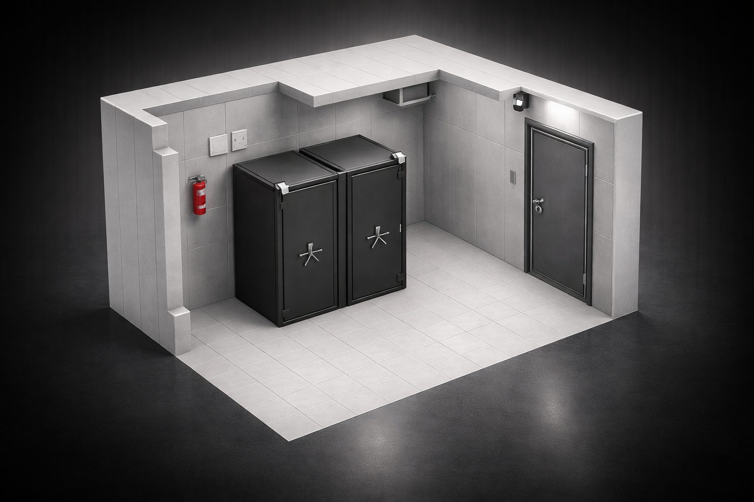 Sala Segura MDC — Porta reforçada fechada