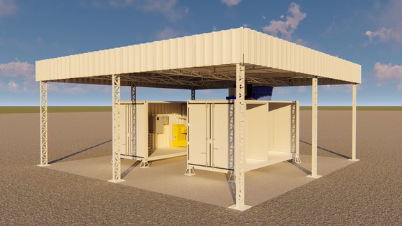 Render do telhado técnico do CMAG